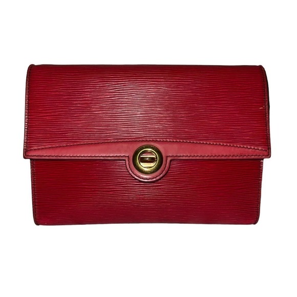 LOUIS VUITTON Red Epi Arsch Shoulder Bag 2Way clutch Red - Picture 3 of 16